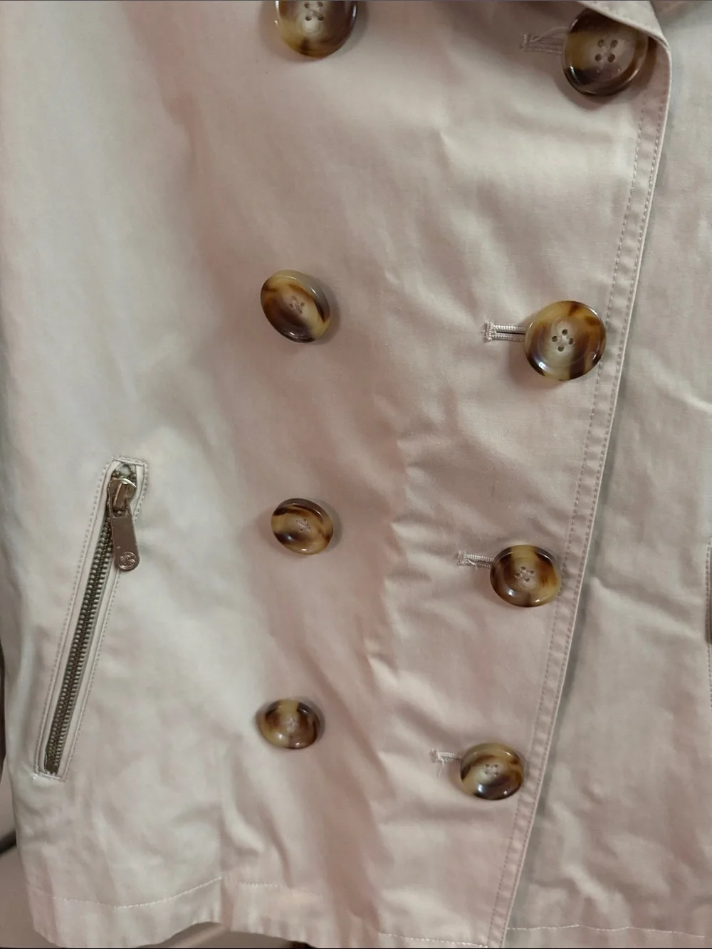 Light Beige Double-Breasted Women’s Trench Coat